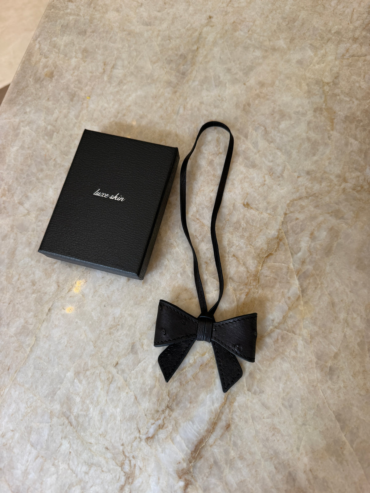 Noir Ostrich Bag Charm