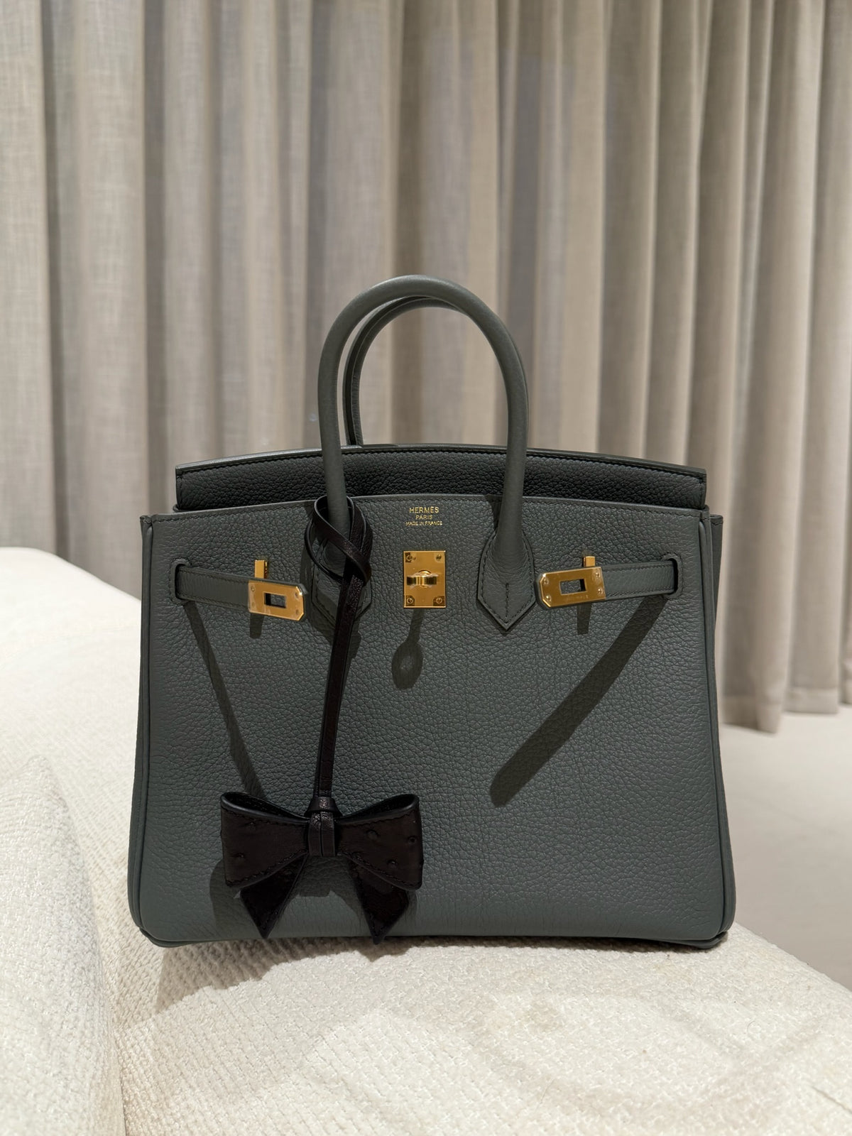 Noir Ostrich Bag Charm